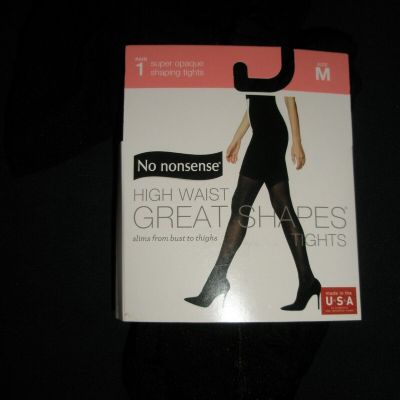 Women's NO NONSENSE High Waist Great Shapes Tights Black Denier 90 Size M USA